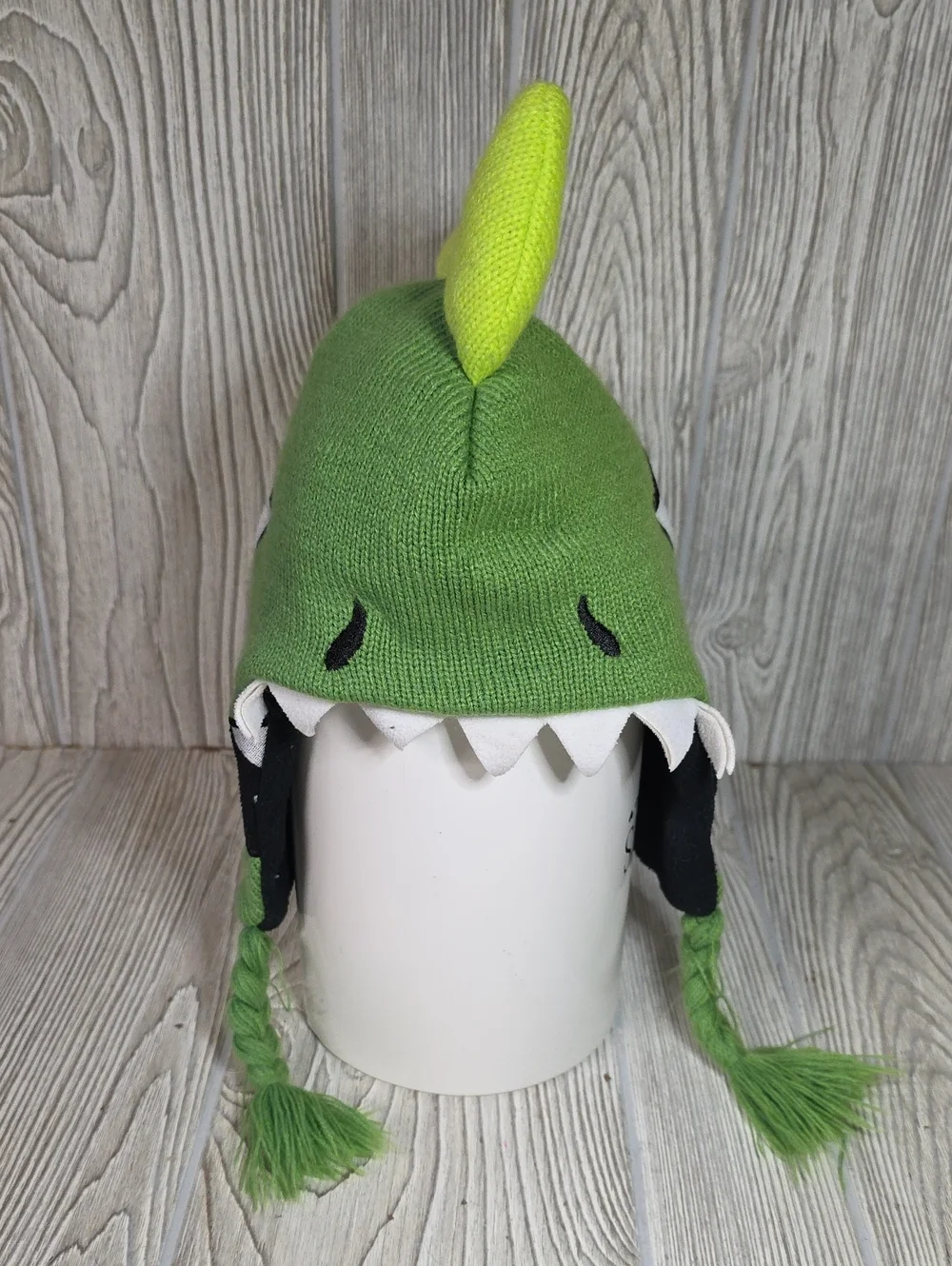 Rugrats Reptar Green Monster Knit Beanie Earflap Winter Hat Adult One Size
